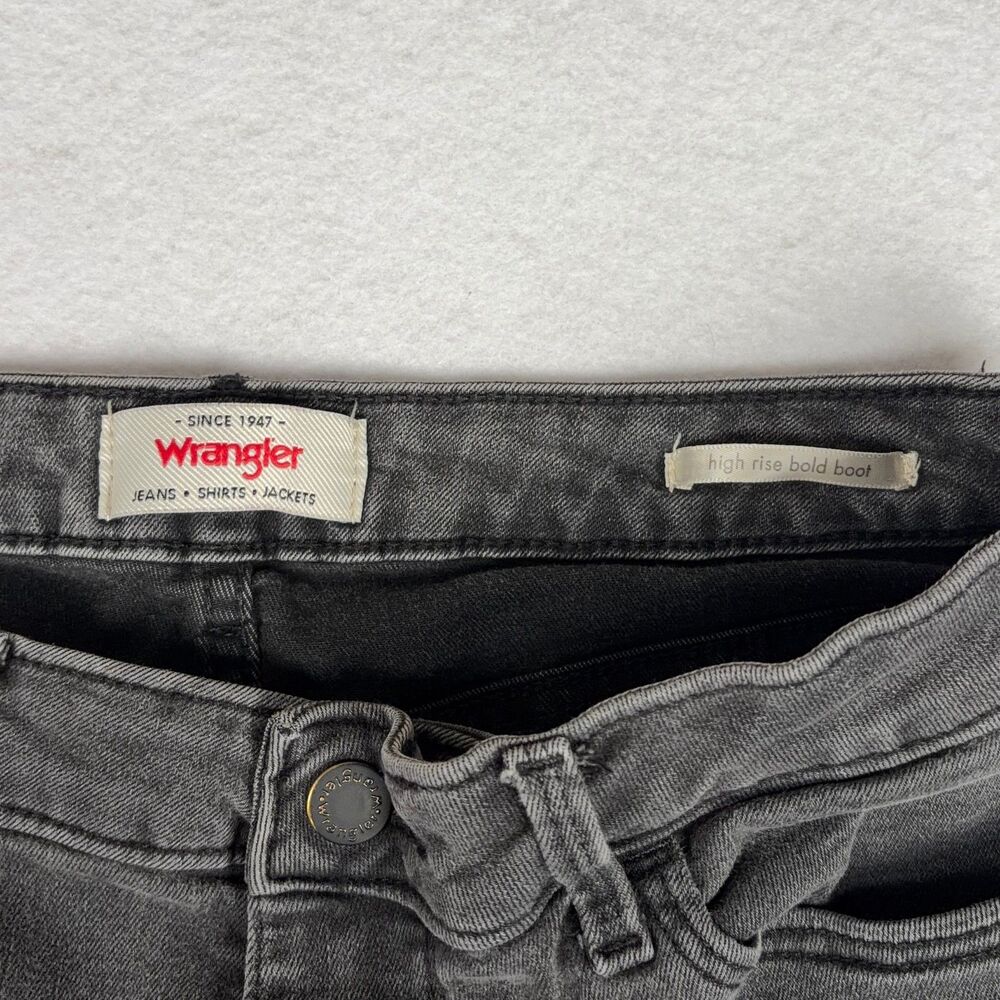 Wrangler High Rise Bold Bootcut Jeans Women's 12x30 Black Western Casual Y2K EUC - Picture 4 of 11
